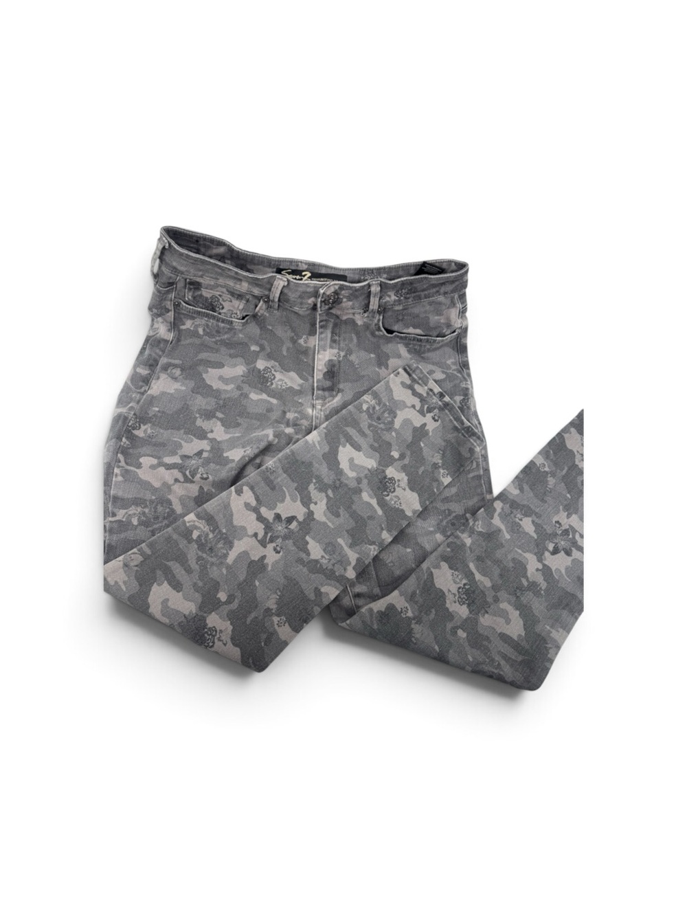 Seven7 women’s Straight Camo Jeans in Gray size 12